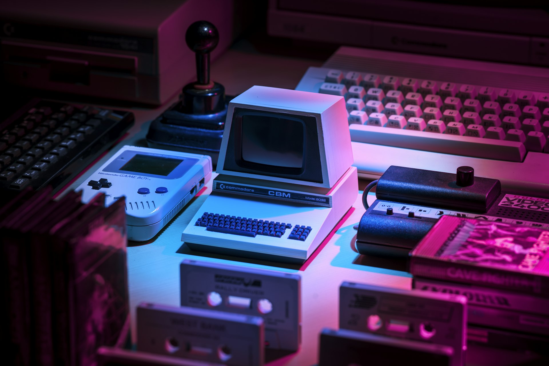 A sleek, minimal dark modern workspace with a glowing neon accent, high contrast, cinematic lighting, 8k resolution, no people